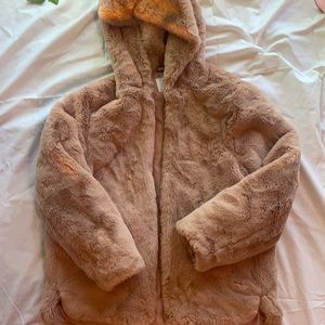 fluffy camel Zara jacket